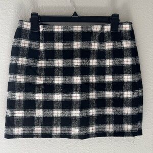 Forever 21 Black and White Plaid Mini Skirt